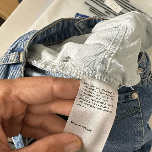 Ragged Jeans Indigo Blue Butt Ripped Jeans Indigo Blue straight leg size 26 NWT - Picture 8 of 9